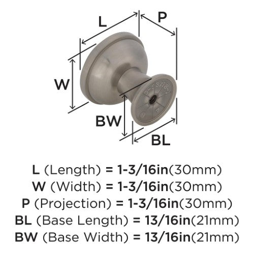 Westerly Zinc Satin Nickel Cabinet Knob 2