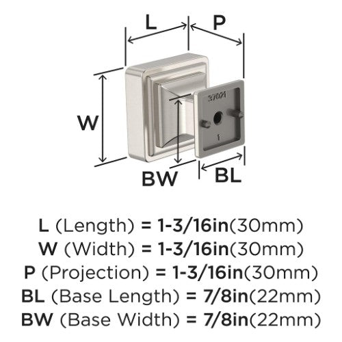 Eleva Zinc Satin Nickel Cabinet Knob 2
