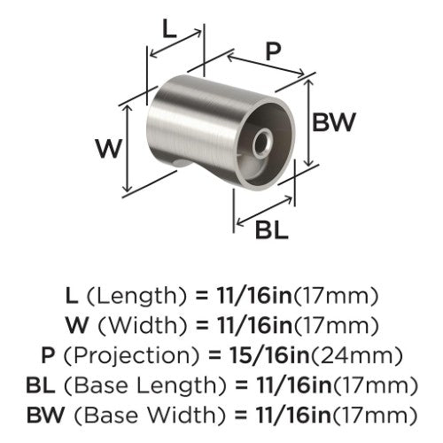 Whistle Zinc Satin Nickel Cabinet Knob 2