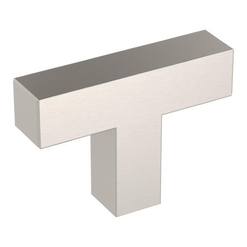 Intersect Zinc Satin Nickel Cabinet Knob 1