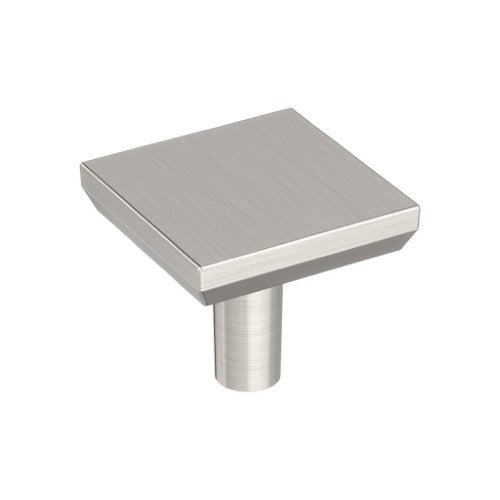 Chamfered Edge Zinc Satin Nickel Cabinet Knob 1