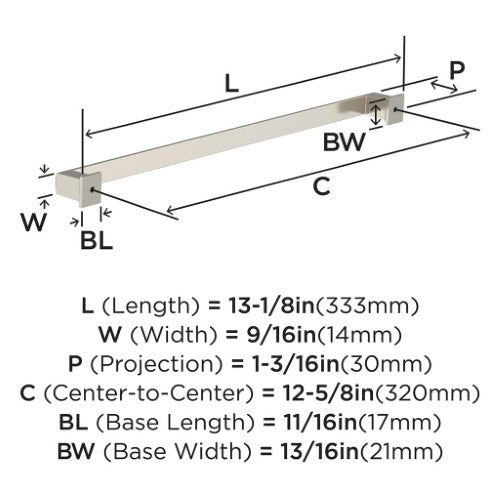 Appoint Zinc Satin Nickel Cabinet Pull 7