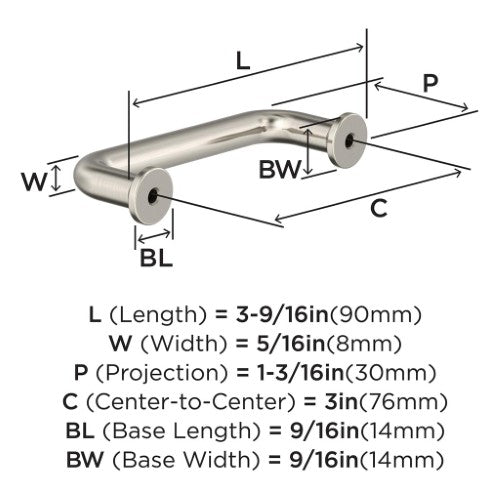 Factor Zinc Satin Nickel Cabinet Pull 9