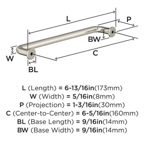 Factor Zinc Satin Nickel Cabinet Pull 12