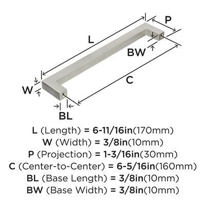 Monument Aluminum Satin Nickel Cabinet Pull 12