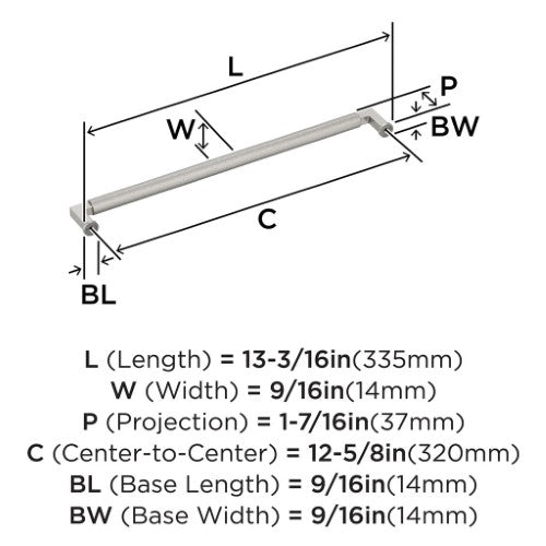 Balata Zinc Satin Nickel Cabinet Pull 10