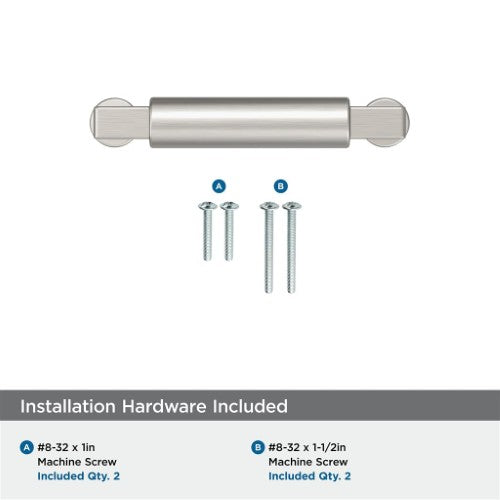 Balon Zinc Satin Nickel Cabinet Pull 19