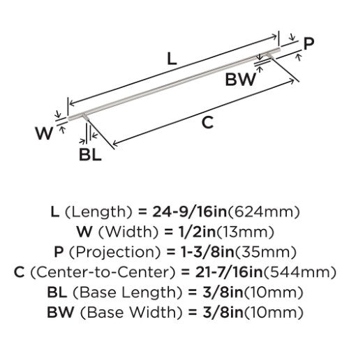 Bar Pulls Carbon Steel Satin Nickel Cabinet Pull 18