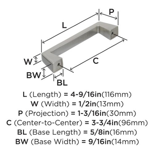 Blackrock Zinc Satin Nickel Cabinet Pull 7