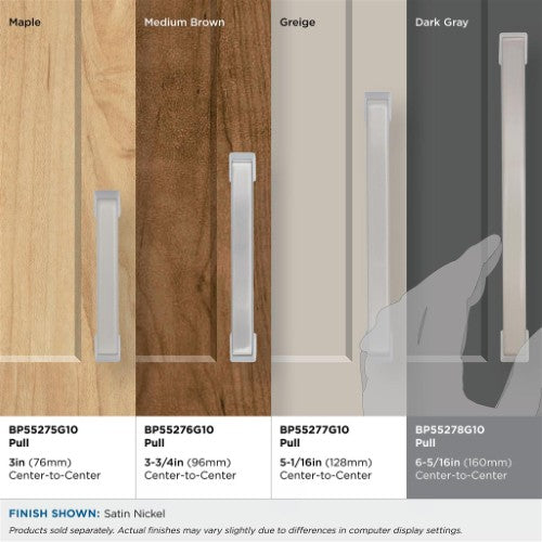 Blackrock Zinc Satin Nickel Cabinet Pull 44