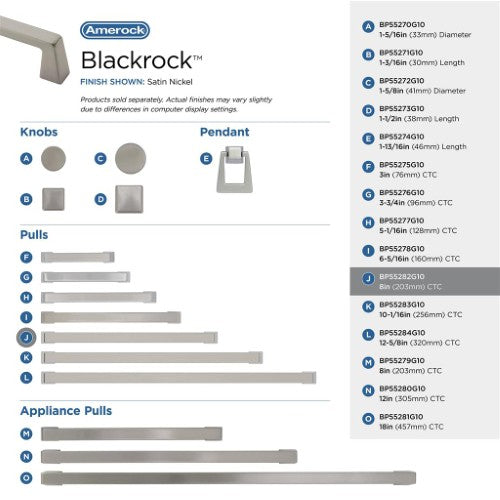 Blackrock Zinc Satin Nickel Cabinet Pull 42