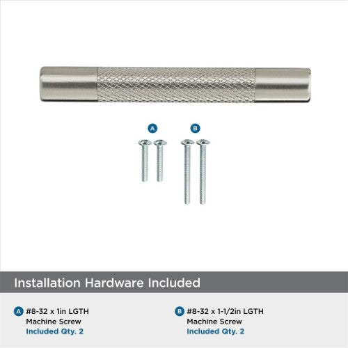 Bronx Zinc & Stainless Steel Satin Nickel Cabinet Pull 15