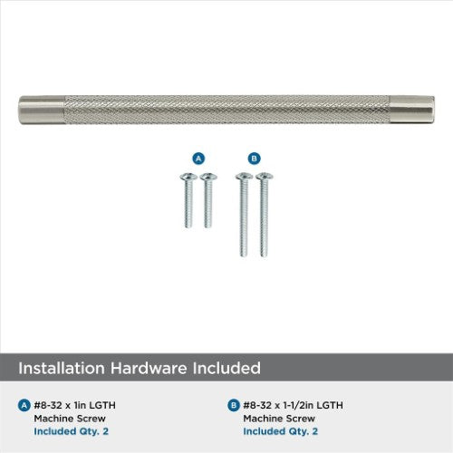 Bronx Zinc & Stainless Steel Satin Nickel Cabinet Pull 18