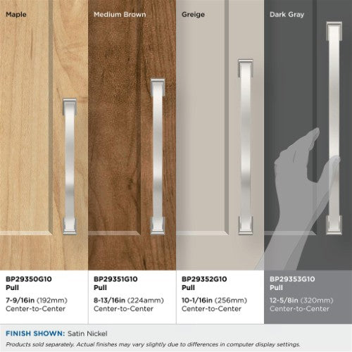 Candler Zinc Satin Nickel Cabinet Pull 28