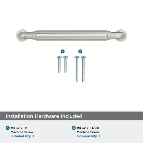 Coble Zinc Satin Nickel Cabinet Pull 19