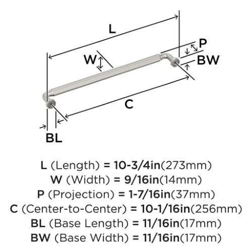 Cowrie Zinc Satin Nickel Cabinet Pull 14