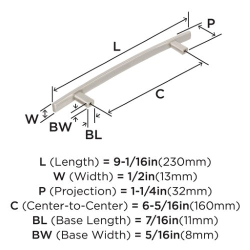 Cyprus Zinc Satin Nickel Cabinet Pull 7