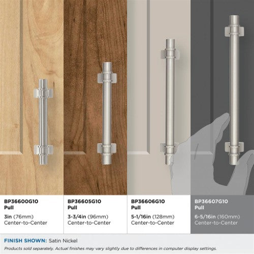 Davenport Zinc Satin Nickel Cabinet Pull 45