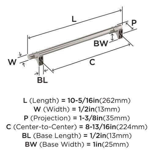 Davenport Zinc Satin Nickel Cabinet Pull 13
