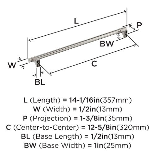 Davenport Zinc Satin Nickel Cabinet Pull 15