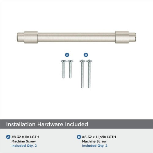Destine Zinc Satin Nickel Cabinet Pull 40