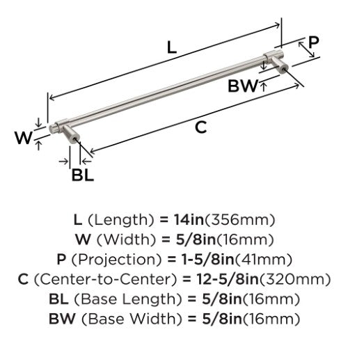 Destine Zinc Satin Nickel Cabinet Pull 16