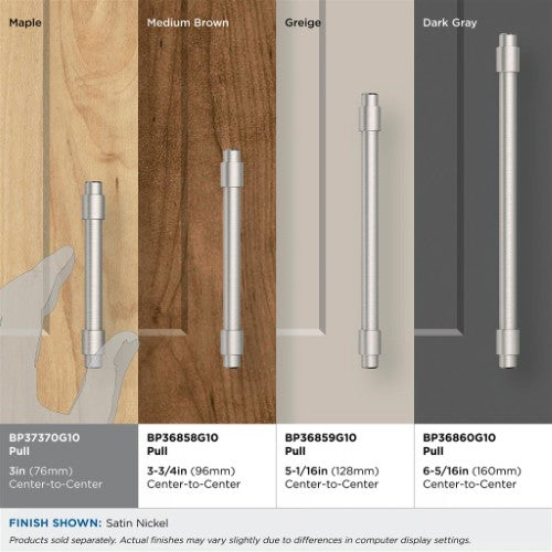 Destine Zinc Satin Nickel Cabinet Pull 39
