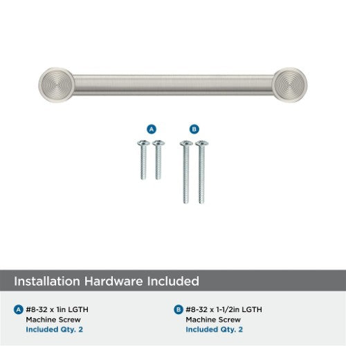 Dupont Circle Zinc Satin Nickel Cabinet Pull 17