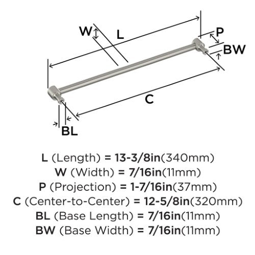 Dupont Circle Zinc Satin Nickel Cabinet Pull 10