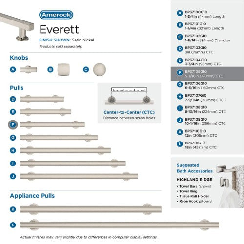 Everett Zinc Satin Nickel Cabinet Pull 39