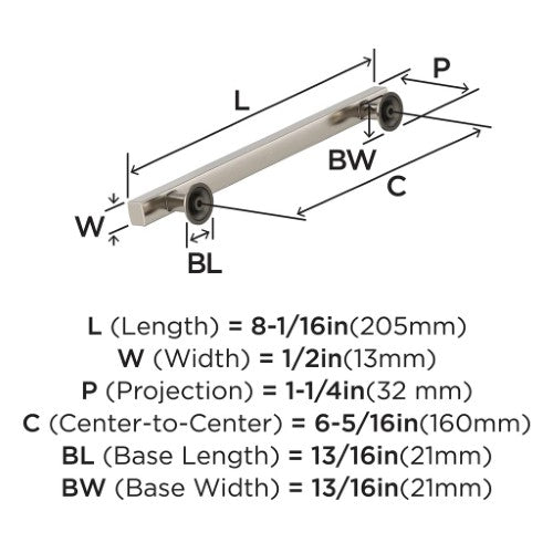 Everett Zinc Satin Nickel Cabinet Pull 11