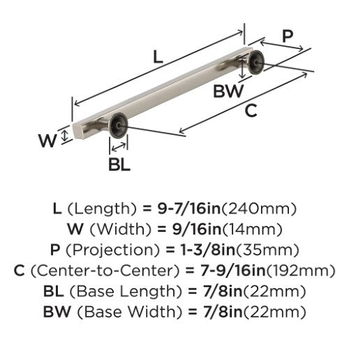 Everett Zinc Satin Nickel Cabinet Pull 14