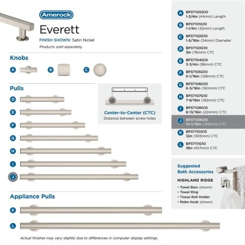 Everett Zinc Satin Nickel Cabinet Pull 42