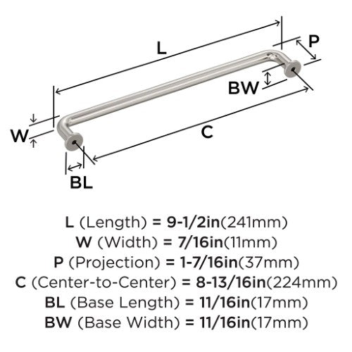Factor Zinc Satin Nickel Cabinet Pull 16