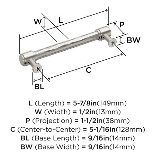 Fairfax Zinc Satin Nickel Cabinet Pull 9