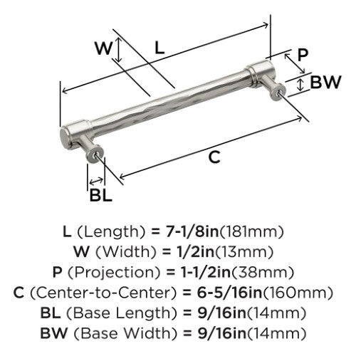 Fairfax Zinc Satin Nickel Cabinet Pull 10
