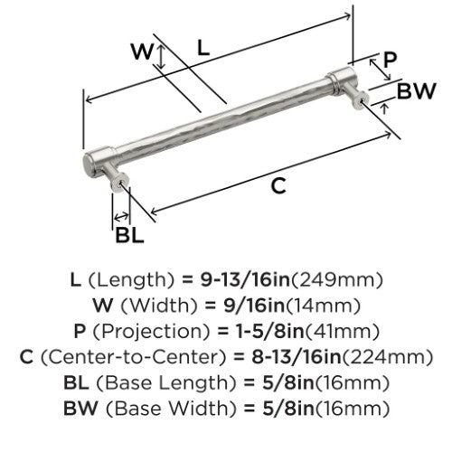 Fairfax Zinc Satin Nickel Cabinet Pull 14
