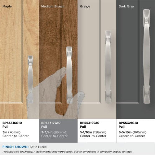 Highland Ridge Zinc Satin Nickel Cabinet Pull 31