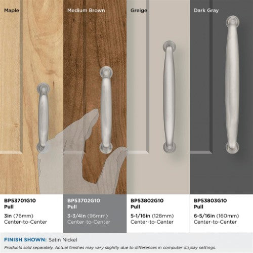 Kane Zinc Satin Nickel Cabinet Pull 37