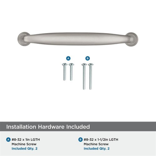 Kane Zinc Satin Nickel Cabinet Pull 18