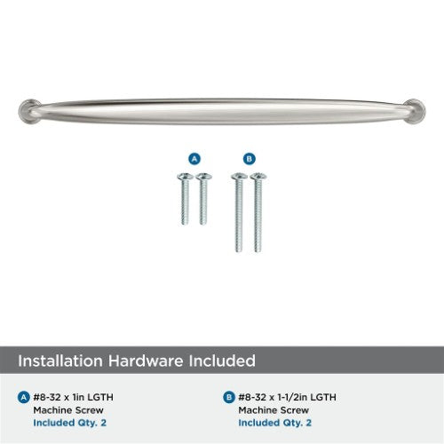 Kane Zinc Satin Nickel Cabinet Pull 17