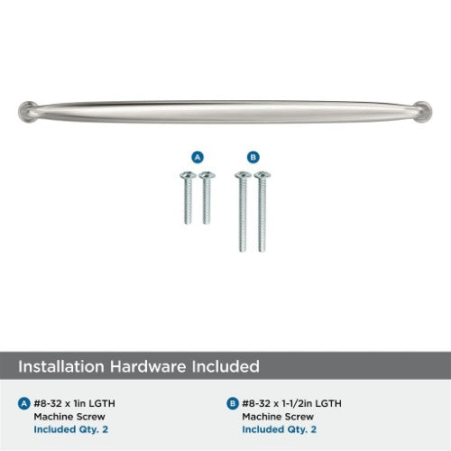 Kane Zinc Satin Nickel Cabinet Pull 21