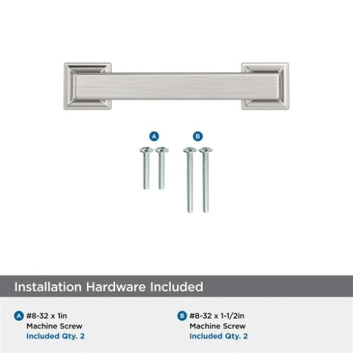Lintel Zinc Satin Nickel Cabinet Pull 19