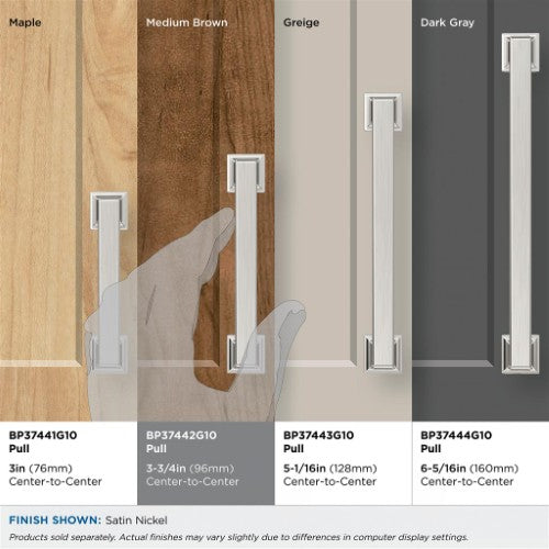 Lintel Zinc Satin Nickel Cabinet Pull 35