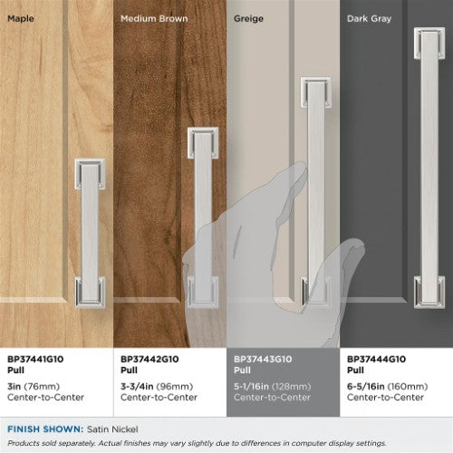 Lintel Zinc Satin Nickel Cabinet Pull 36
