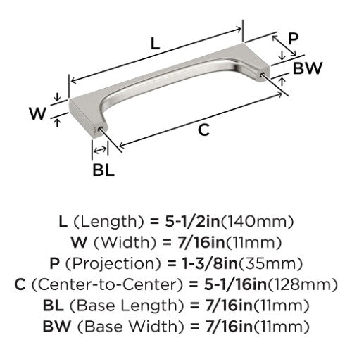 Merced Zinc Satin Nickel Cabinet Pull 13