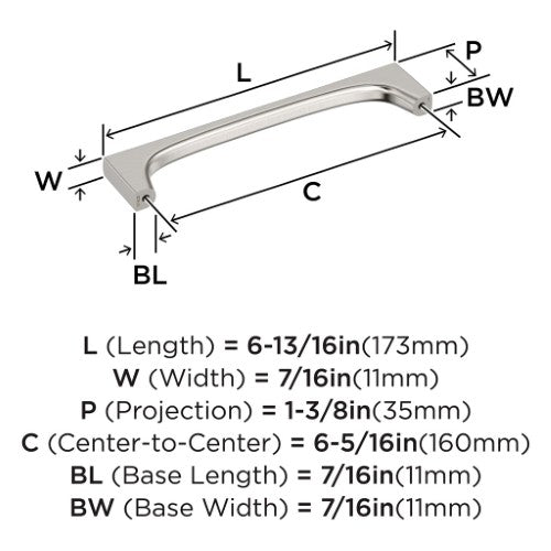 Merced Zinc Satin Nickel Cabinet Pull 14