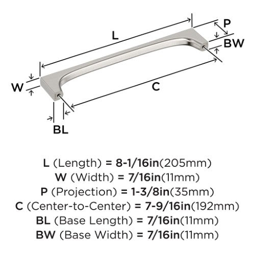 Merced Zinc Satin Nickel Cabinet Pull 15