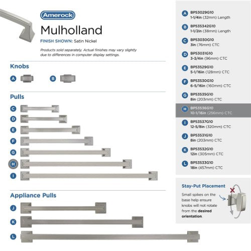 Mulholland Zinc Satin Nickel Cabinet Pull 41