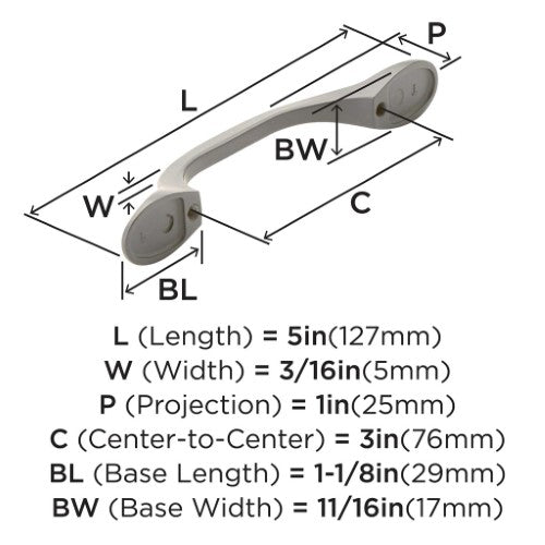 Ravino Zinc Satin Nickel Cabinet Pull 5